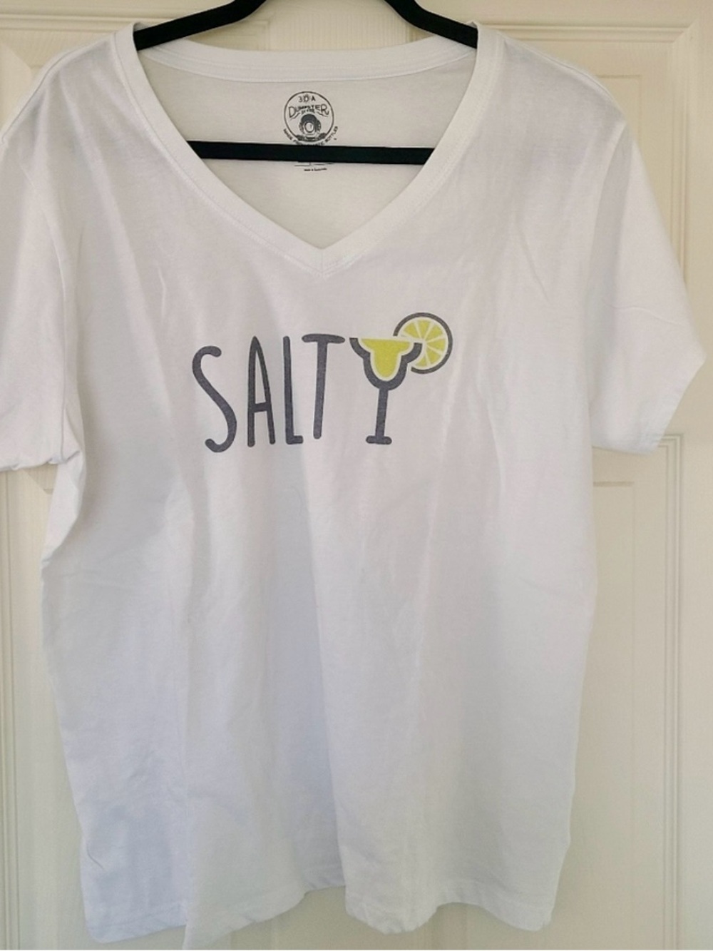 Salty Graphic V-Neck Tee - White